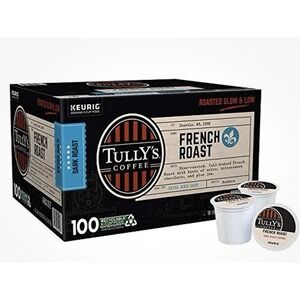 Tully's French Roast Coffee K-Cup Pods Keurig Dark Roast 100 Coffee Pods